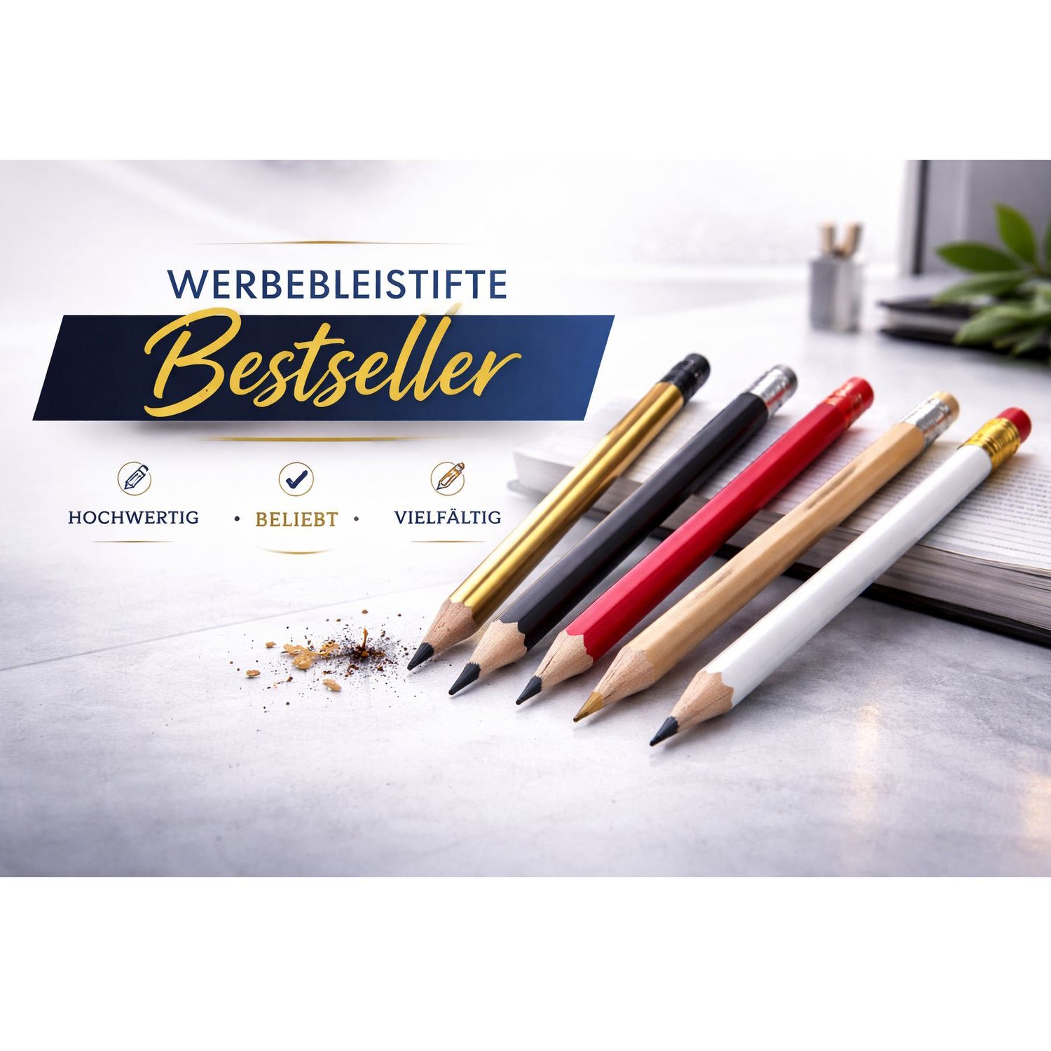Werbebleistifte Bestseller mit Logo – beliebte und meistverkaufte Modelle für Unternehmen und Werbeartikel