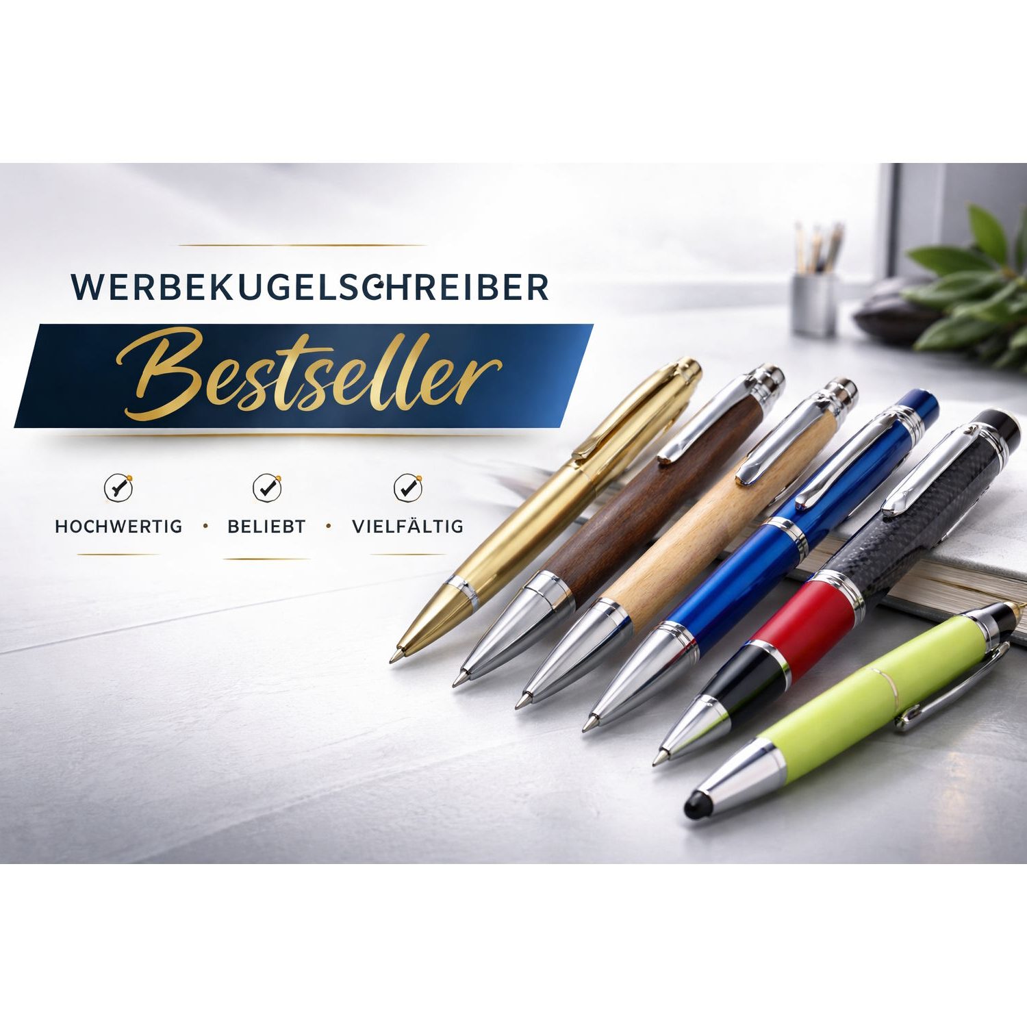 Werbekugelschreiber Bestseller mit Logo – beliebte und meistverkaufte Modelle für Streuartikel und Kundengeschenke